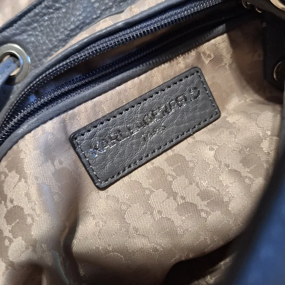 Karl Lagerfeld Gray Leather Backpack Purse. - Picture 10 of 10